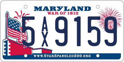 MD license plate 5AX9159