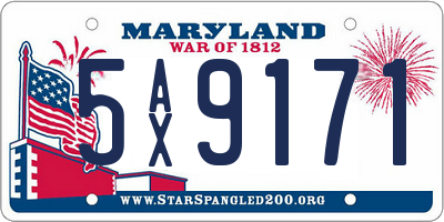 MD license plate 5AX9171