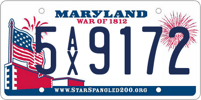 MD license plate 5AX9172