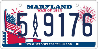 MD license plate 5AX9176