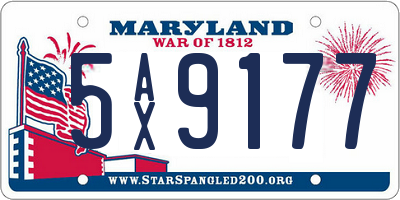 MD license plate 5AX9177