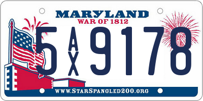 MD license plate 5AX9178