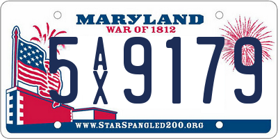 MD license plate 5AX9179