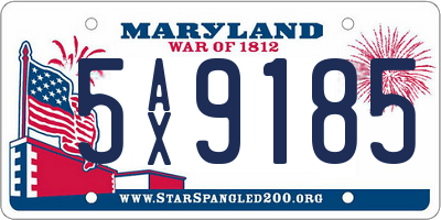 MD license plate 5AX9185