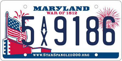 MD license plate 5AX9186