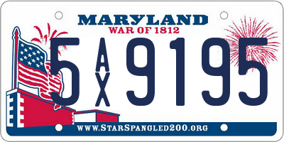 MD license plate 5AX9195