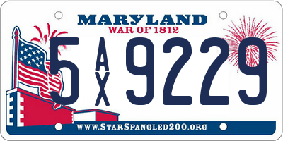 MD license plate 5AX9229