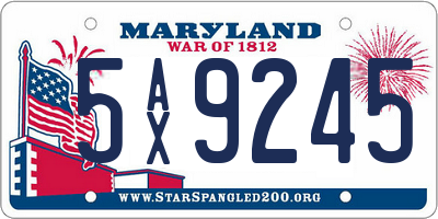 MD license plate 5AX9245
