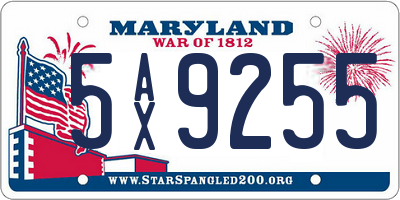 MD license plate 5AX9255
