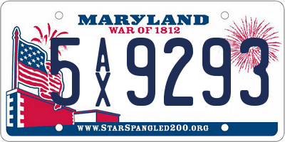MD license plate 5AX9293