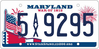 MD license plate 5AX9295