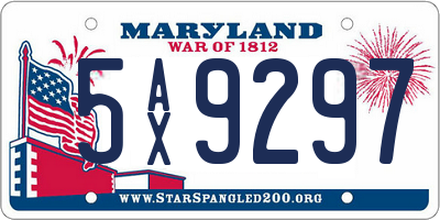 MD license plate 5AX9297