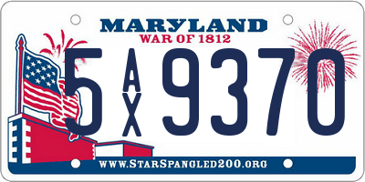 MD license plate 5AX9370