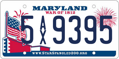 MD license plate 5AX9395
