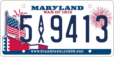 MD license plate 5AX9413