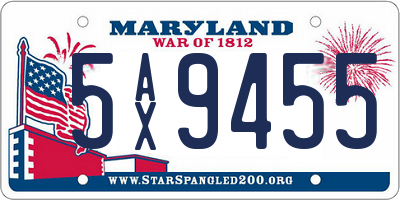 MD license plate 5AX9455