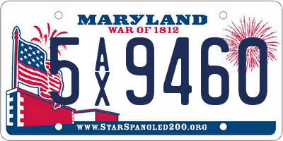 MD license plate 5AX9460
