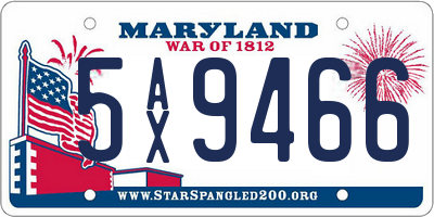 MD license plate 5AX9466