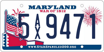 MD license plate 5AX9471