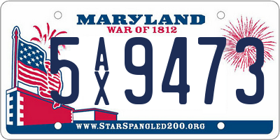 MD license plate 5AX9473