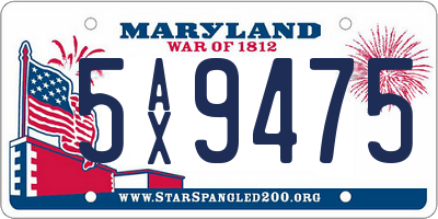 MD license plate 5AX9475