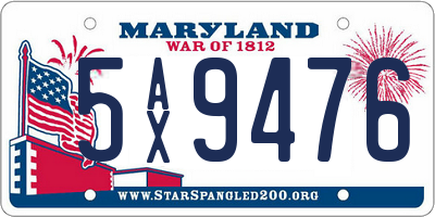 MD license plate 5AX9476