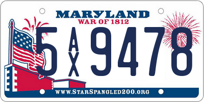 MD license plate 5AX9478