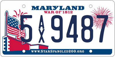 MD license plate 5AX9487
