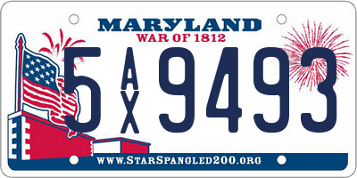 MD license plate 5AX9493