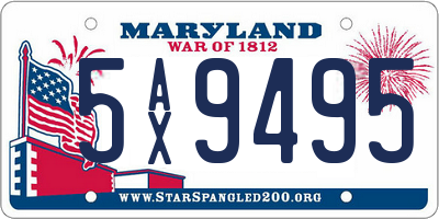 MD license plate 5AX9495