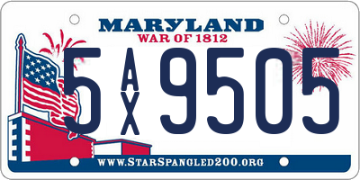 MD license plate 5AX9505
