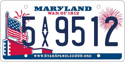 MD license plate 5AX9512