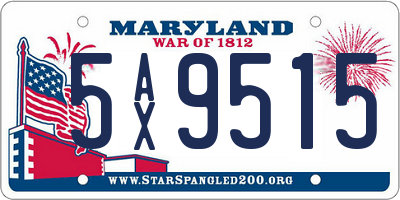 MD license plate 5AX9515