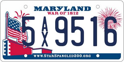 MD license plate 5AX9516