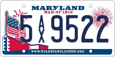 MD license plate 5AX9522