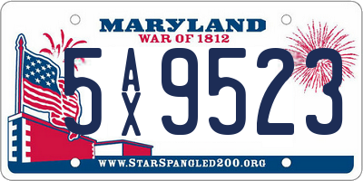 MD license plate 5AX9523