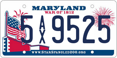 MD license plate 5AX9525
