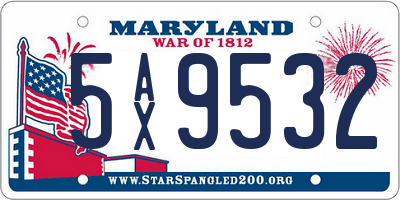 MD license plate 5AX9532