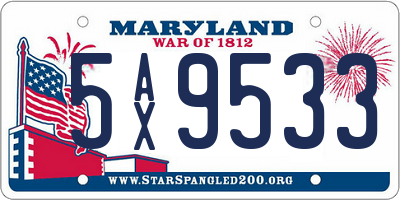 MD license plate 5AX9533