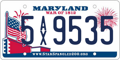 MD license plate 5AX9535