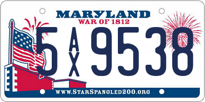 MD license plate 5AX9538