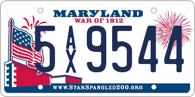 MD license plate 5AX9544