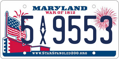 MD license plate 5AX9553