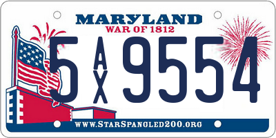 MD license plate 5AX9554