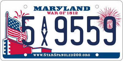 MD license plate 5AX9559
