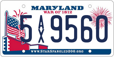 MD license plate 5AX9560
