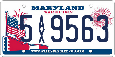 MD license plate 5AX9563
