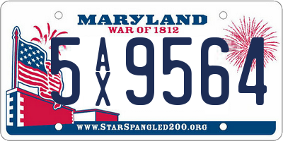 MD license plate 5AX9564