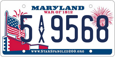 MD license plate 5AX9568