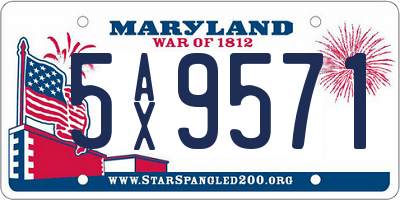 MD license plate 5AX9571